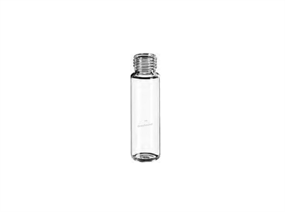 Picture of 20mL Headspace Vial, Screw Top, Clear Glass, Rounded Bottom, 18mm Thread, Q-Clean